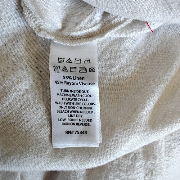 Joie Linen Blend Tiered Beige Skirt‎ Elastic Waist Small Bohemian  Festival - Picture 7 of 7